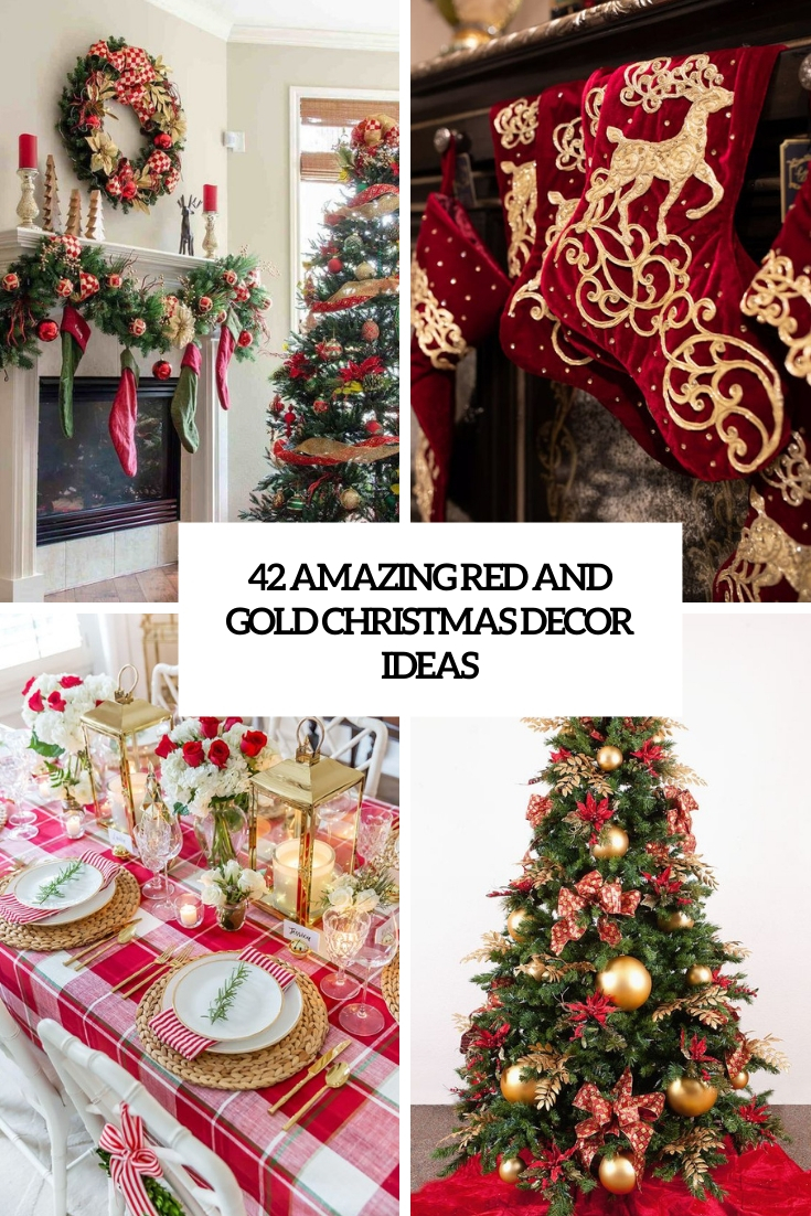 amazing red and gold christmas decor ideas cover