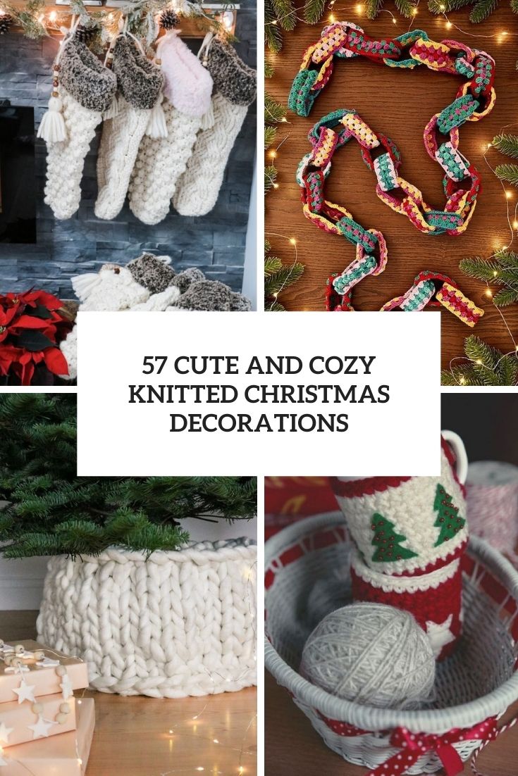 cute and cozy knitted christmas decorations cover