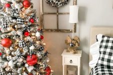a cute flocked Christmas tree decor