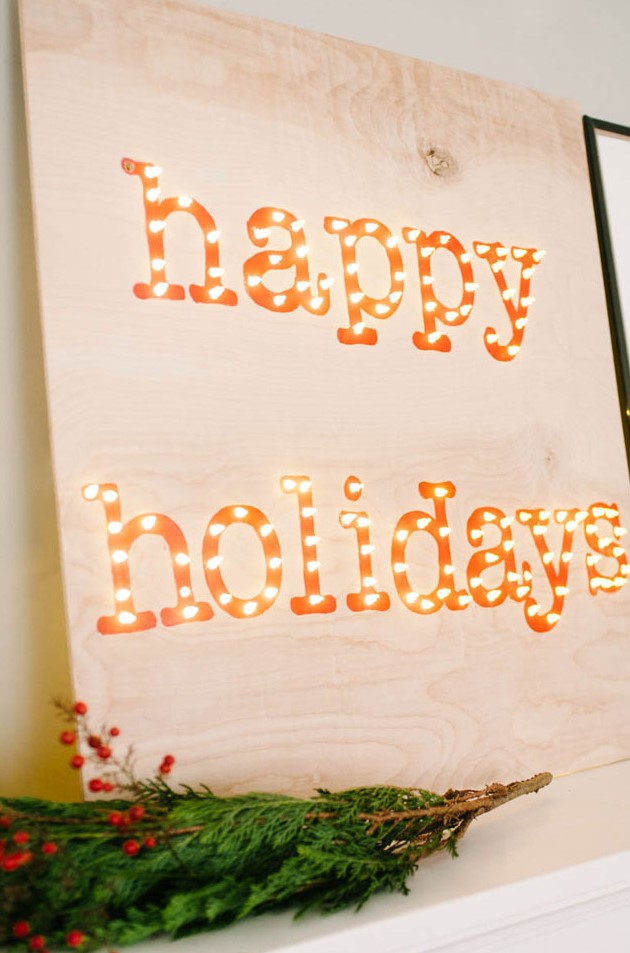 a gorgeous Happy Holidays marquee sign like this one will be a fantastic idea for any Christmas space