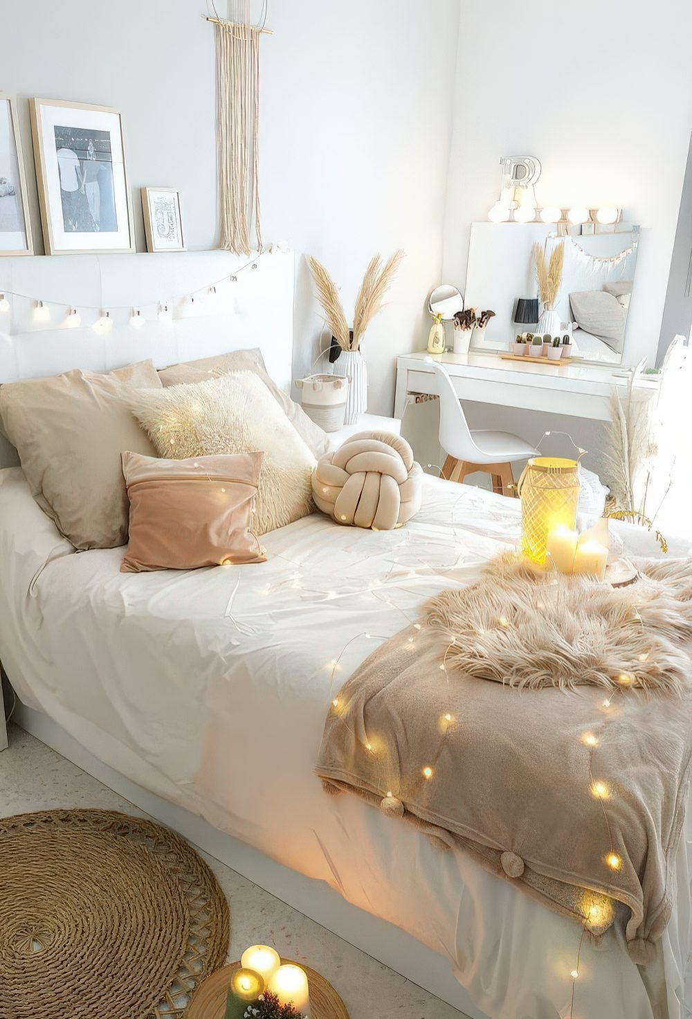 55 Lovely Bedroom String Lights Decor Ideas - DigsDigs
