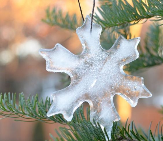 a small and cute ice snowflake will be a nice decoration for your garden trees or you can hang such piece on your porch