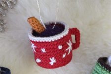 bright and pastel knit Christmas mugs are nice holiday ornaments are amazing for holidays and look very creative