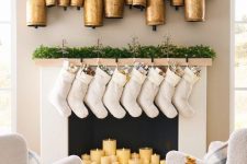 stylish fireplace christmas decor