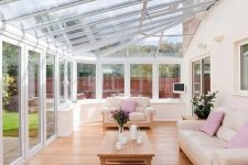 A lovely neutral sunroom design