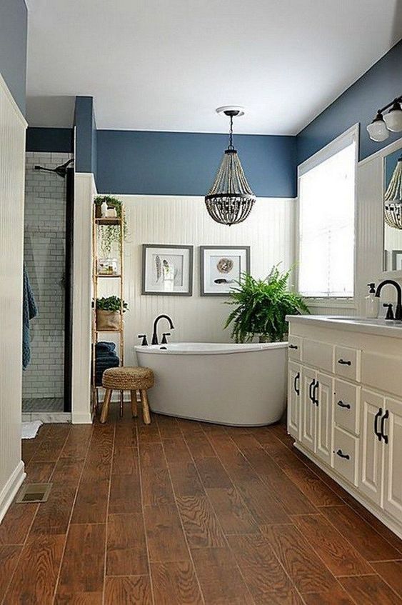 62 Cozy And Relaxing Farmhouse Bathroom Designs - DigsDigs