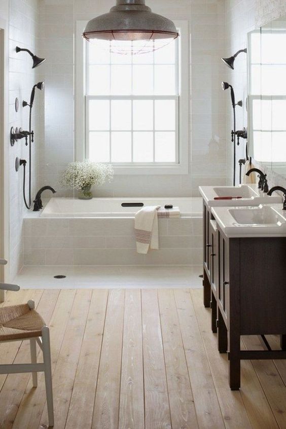 62 Cozy And Relaxing Farmhouse Bathroom Designs - DigsDigs