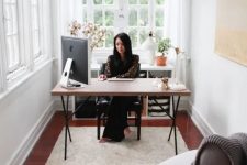 a sunroom turned into a home office guarantees much fresh air, sunshine and inspiration for work