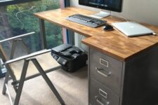a vintage desk renovated with chalkboard paint – chalk whatever you like on this desk