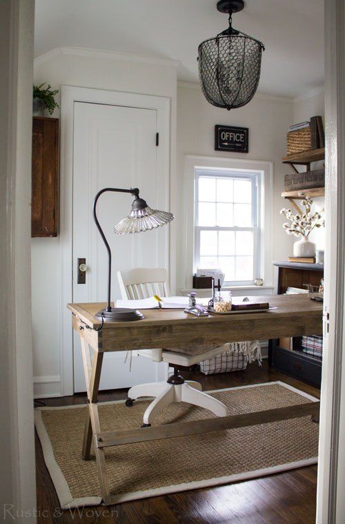 Work In Coziness: 40 Farmhouse Home Office Décor Ideas - DigsDigs