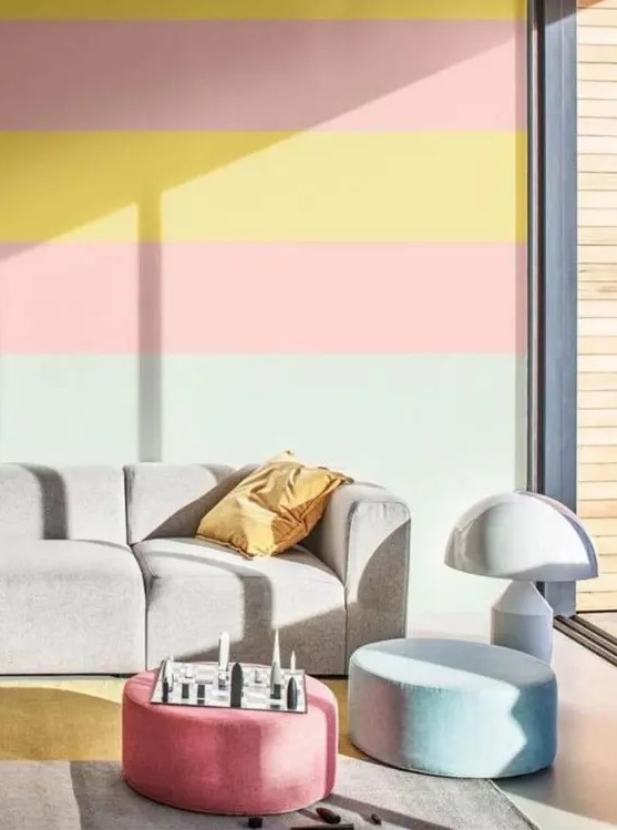 a stylish colorful living room design