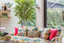 a gorgeous living room with panoramic windows