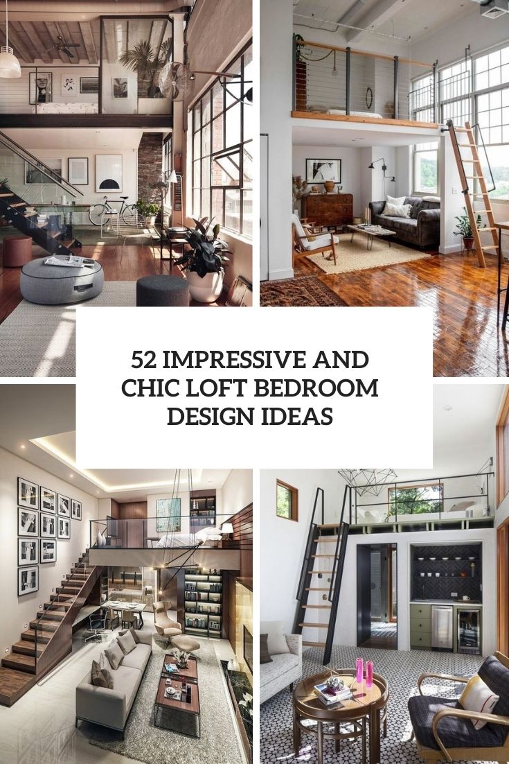 impressive and chic loft bedroom design ideas cover