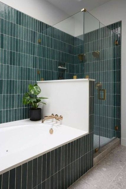 Creative Décor: 64 Bathrooms With Half Walls - DigsDigs Creative Décor: 64 Bathrooms With Half Walls - Digsdigs