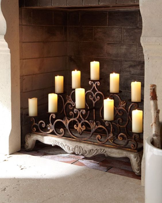 47 Adorable Fireplace Candle Displays For Any Interior Digsdigs