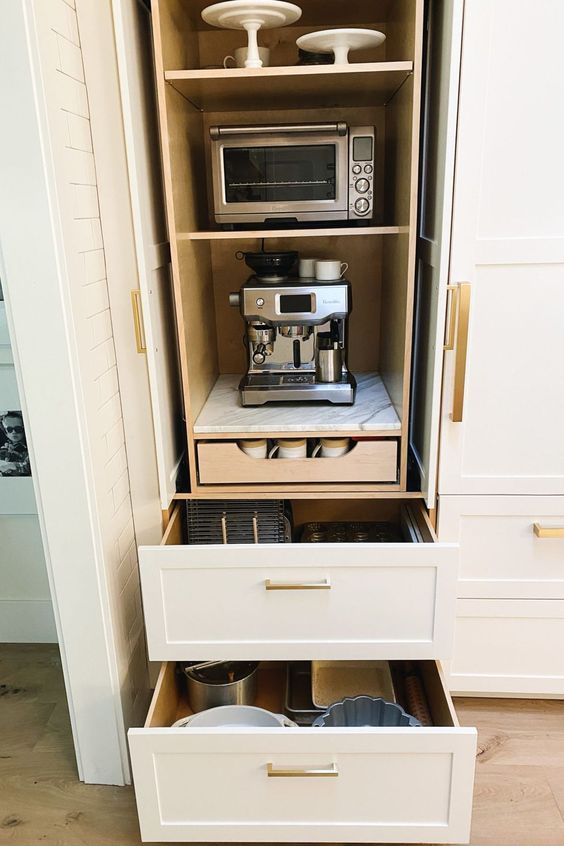 66 Creative Appliances Storage Ideas For Small Kitchens - DigsDigs