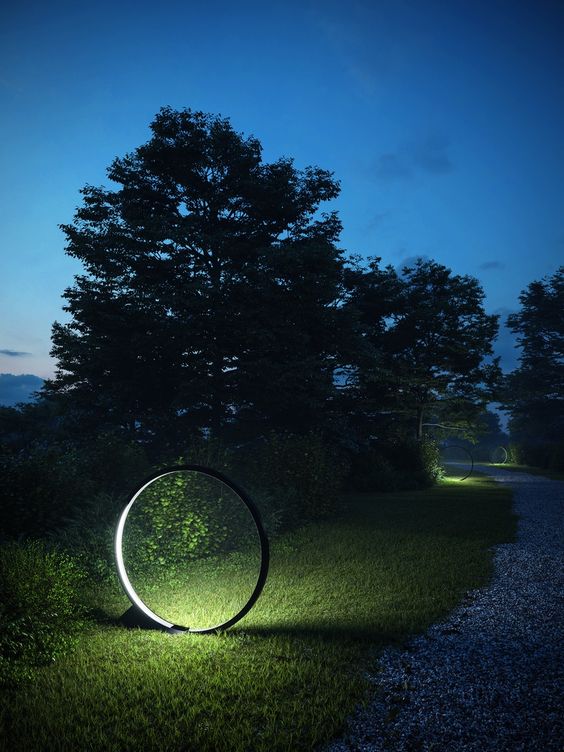 a light wheel placed in your garden will give it an ultra modern and edgy feel and will give enough light for anything