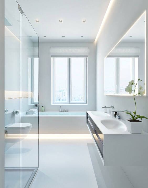 modern white tub
