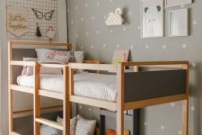 a lovely kids room with a bunk bed
