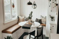 a cute tiny boho dining space design