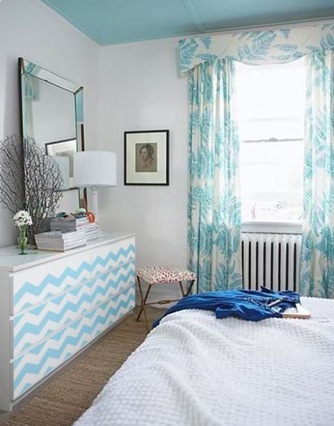 hack your Malm dresser with turquoise chevron decals or stencils and paints