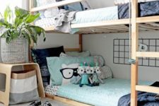shared boys bedroom with a bunk bed