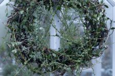 a textural woodland twig and greenery fall wreath with foliage will be a nice idea for both fall and summer