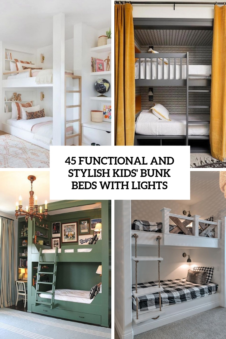 functional and stylish kids' bunk beds with lights cover