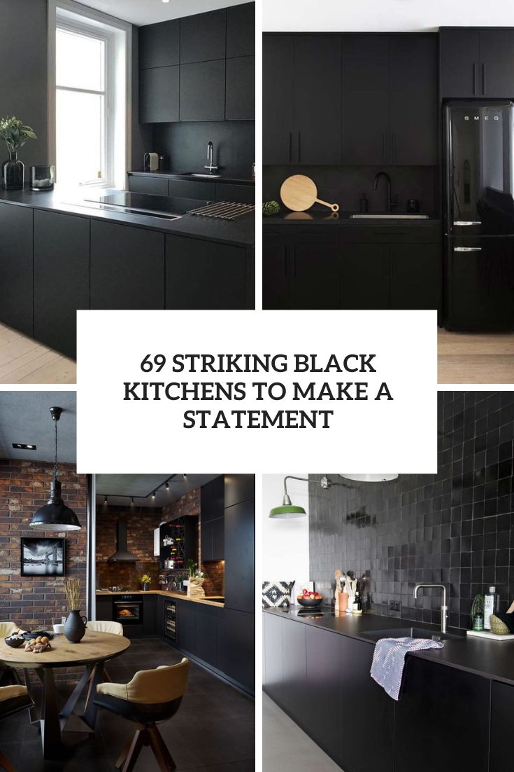 69 Striking Black Kitchens To Make A Statement