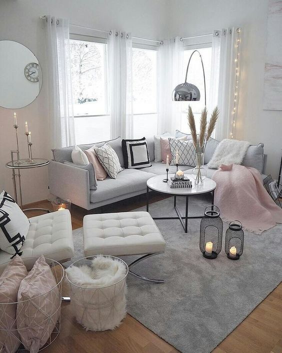 57 Timeless Grey And Pink Home Decor Ideas - DigsDigs