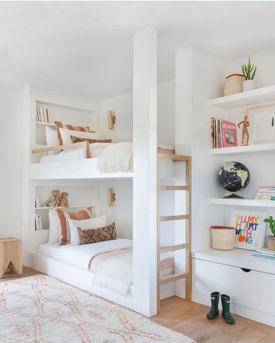 bunk beds with bookcase headboards