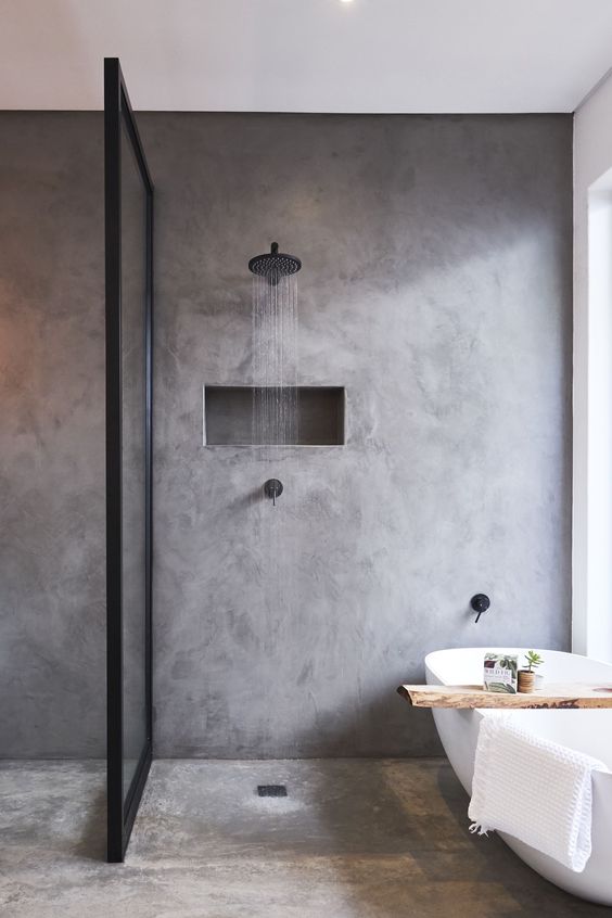 84 Stylish Ways To Use Concrete In Your Bathroom - DigsDigs