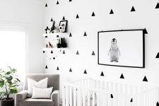 a lovely black and white nursery design