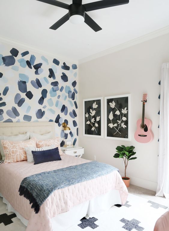 navy blue girls bedroom