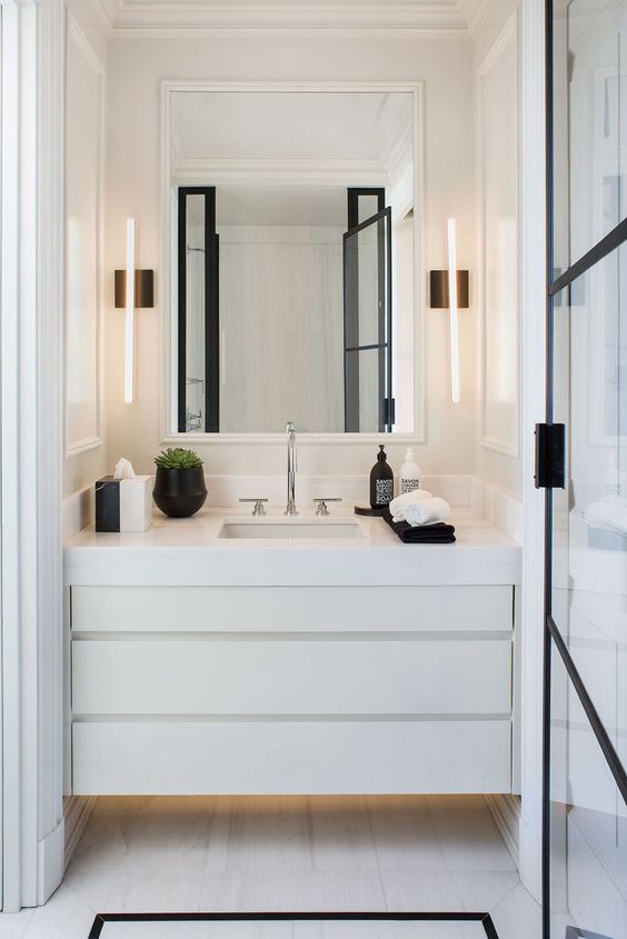 Contemporary bathroom lights over mirror deals