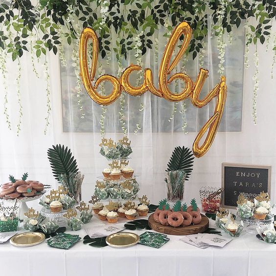 greenery baby shower decorations