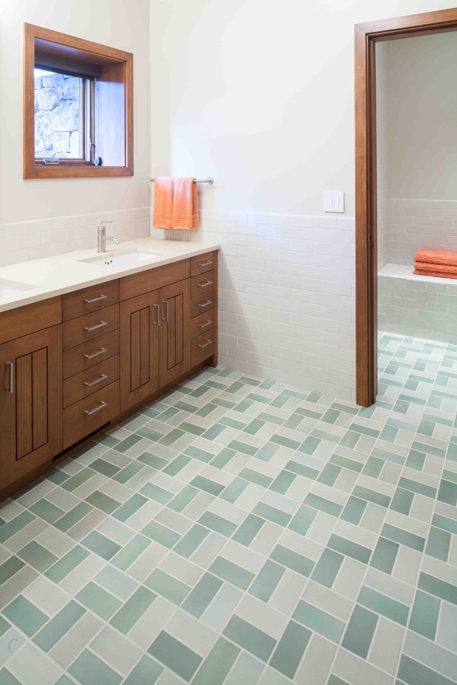 even simple subway tiles could be used to create a nice pattern (Howells Architecture + Design)