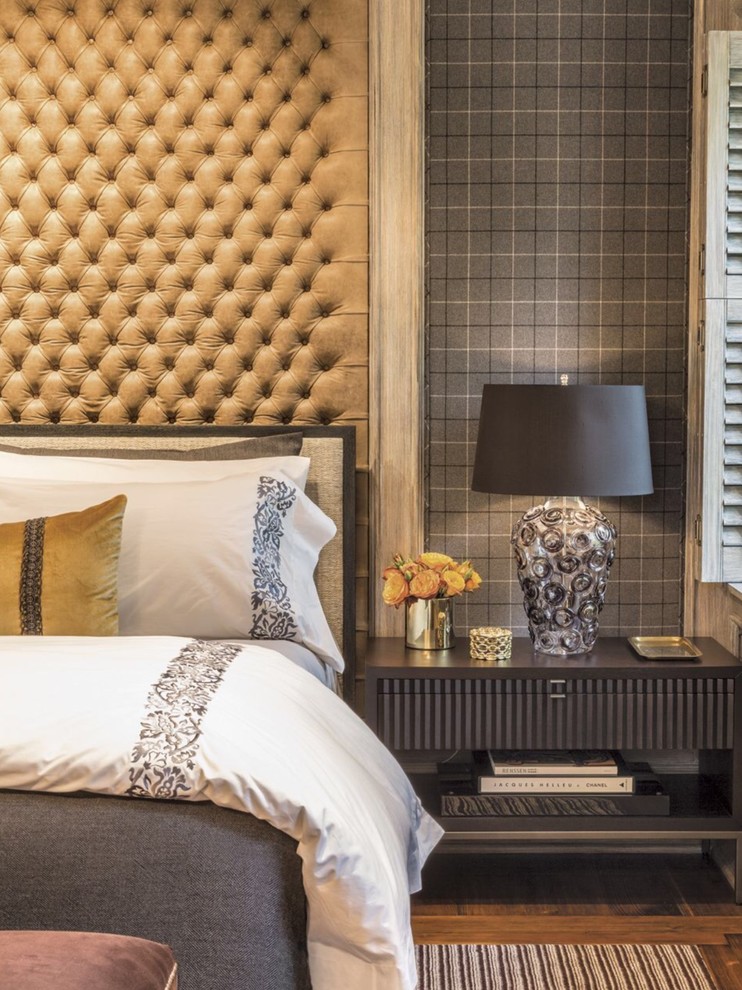 leather headboard for the whole wall behind the bed