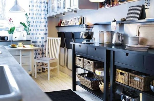 double Norden sideboard used as a cooking station