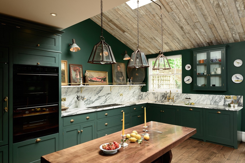 Victorian Green, Marble And Brass Kitchen Design DigsDigs