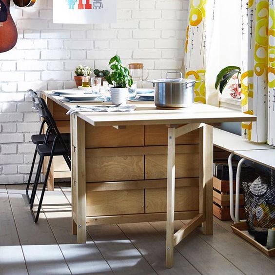 33 Ways To Use IKEA Norden Gateleg Table In Décor - DigsDigs