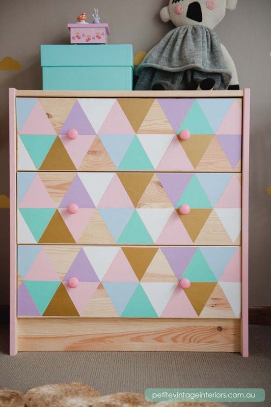 colorful geometric IKEA Rast hack