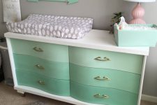 05 ombre mint changing table from a vintage dresser