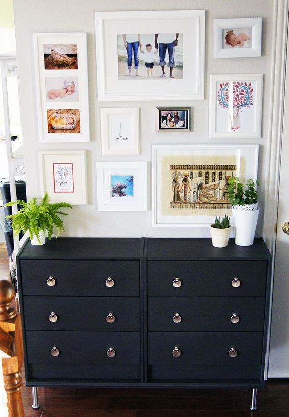 black and gold dresser