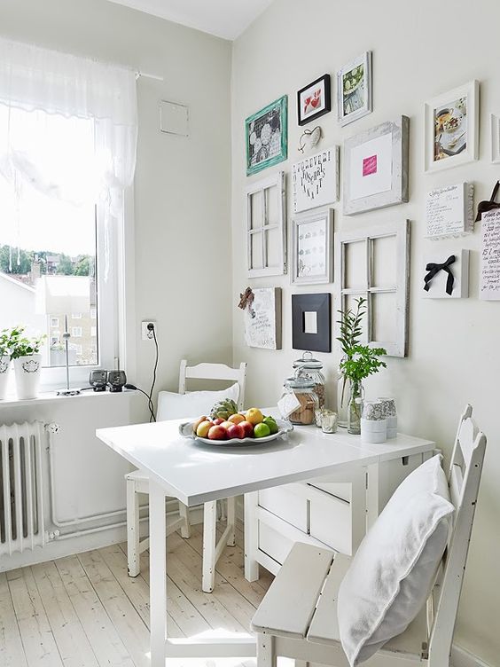 white Norden Gateleg table for a vintage-inspired dining corner