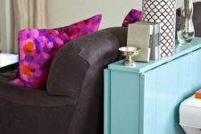 10 blue Norden Gateleg table as a living room console