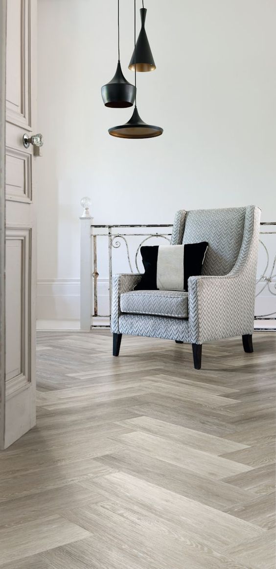 modern herringbone flooring with a parquet effect