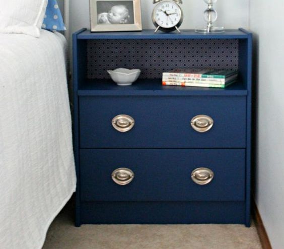 Rast dresser transformed into a bedside table
