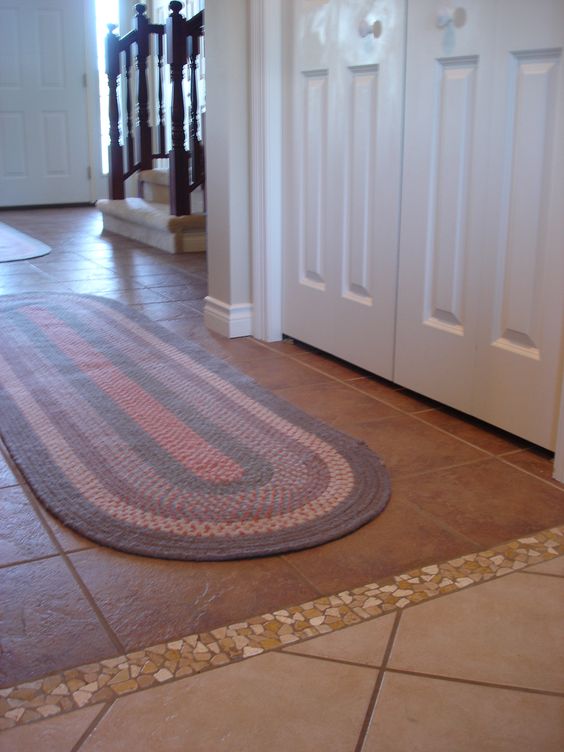 Simple tiled floor transition strip