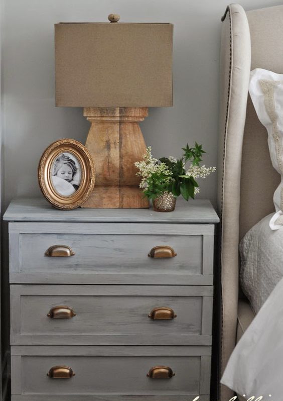 shabby chic bedside table from IKEA Rast